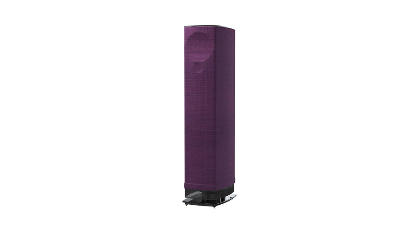 Linn Series 5 530 Exakt Active Loudspeaker in aubergine with a black base