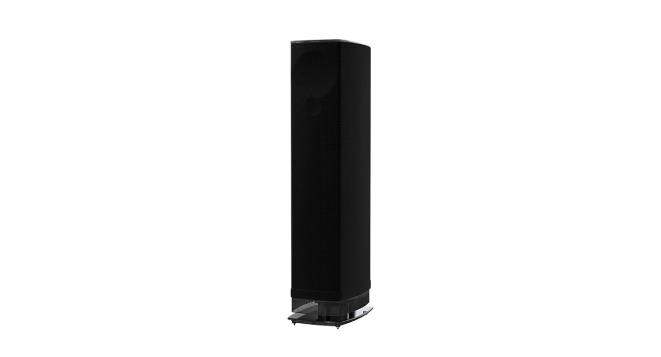 Linn Series 5 530 Exakt Active Loudspeaker in black with a black base