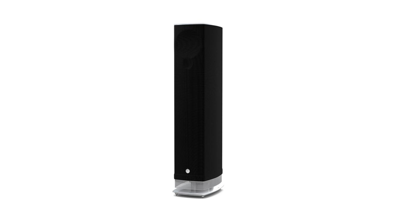 Linn Series 5 530 Exakt Active Loudspeaker in black with a white base