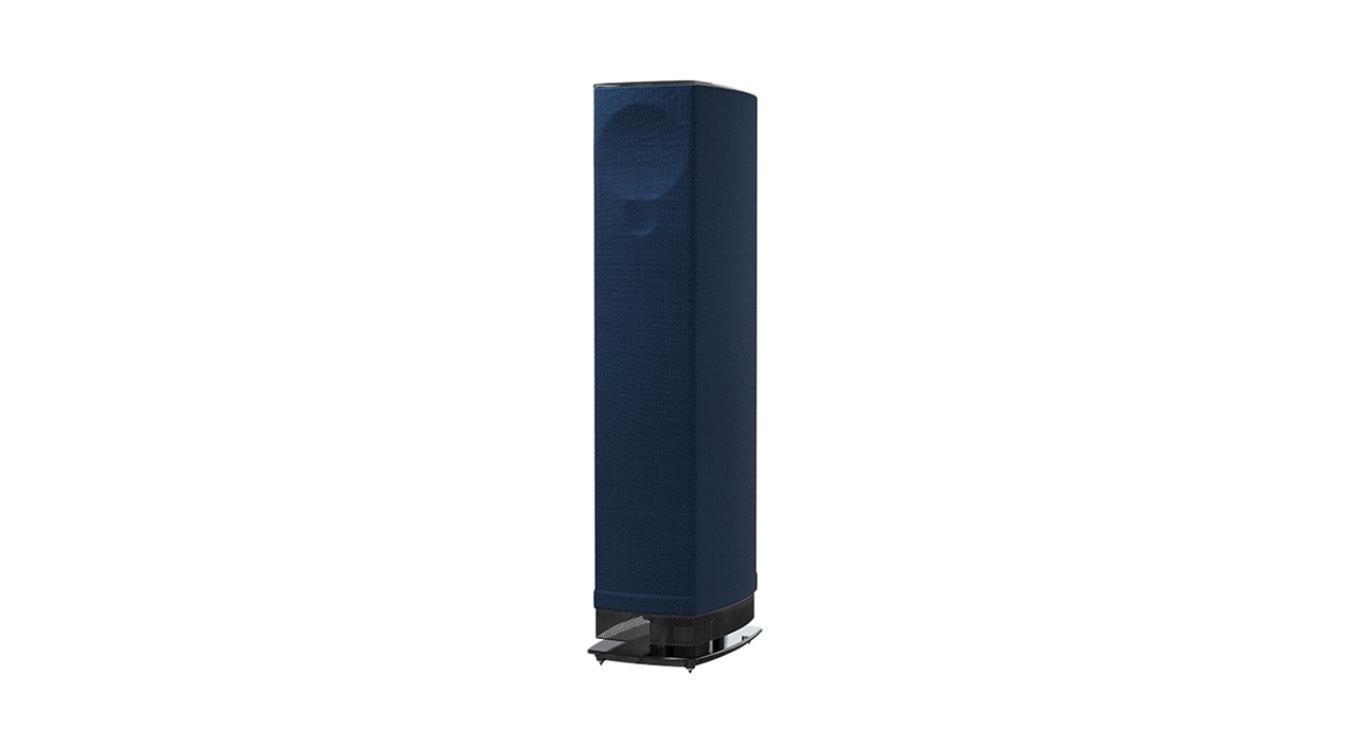 Linn Series 5 530 Exakt Active Loudspeaker in blueberry with a black base