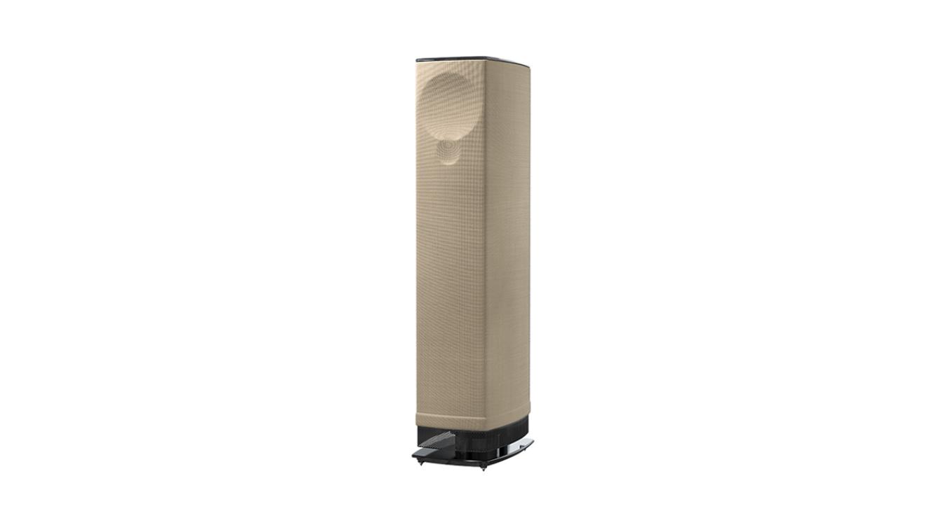 Linn Series 5 530 Exakt Active Loudspeaker in butterscotch with a black base