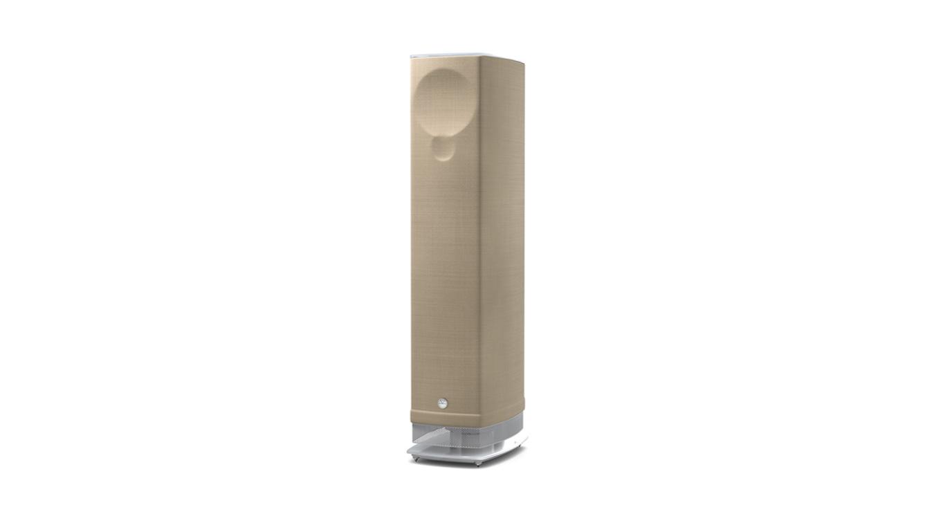 Linn Series 5 530 Exakt Active Loudspeaker in butterscotch with a white base