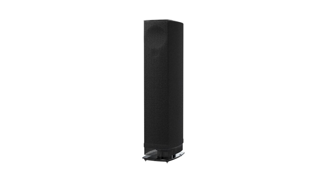 Linn Series 5 530 Exakt Active Loudspeaker in harris tweed granite with a black base