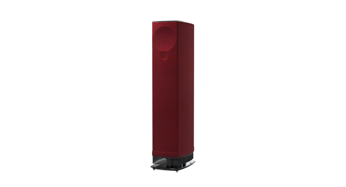 Linn Series 5 530 Exakt Active Loudspeaker in paprika with a black base