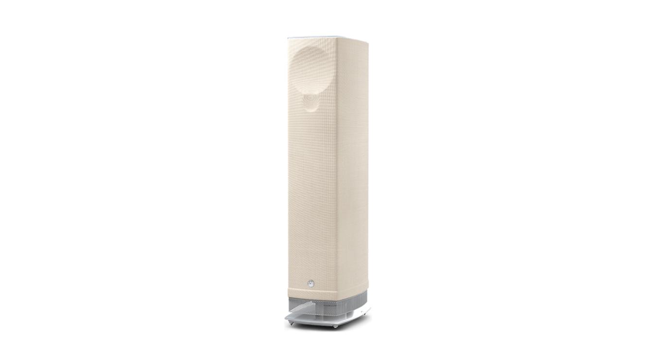 Linn Series 5 530 Exakt Active Loudspeaker in vanilla with a white base